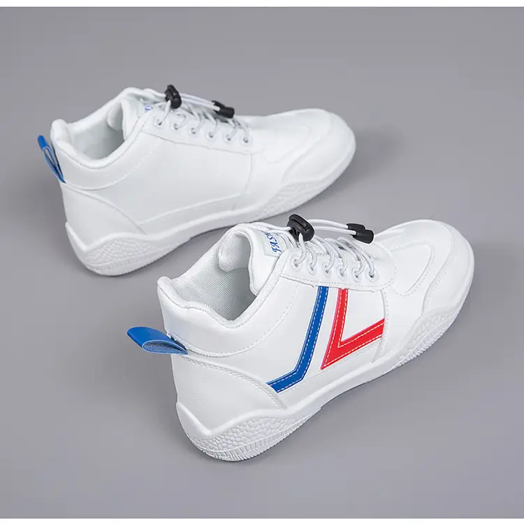 Women White Casual Sneakers with Blue Red Logo — feature 23