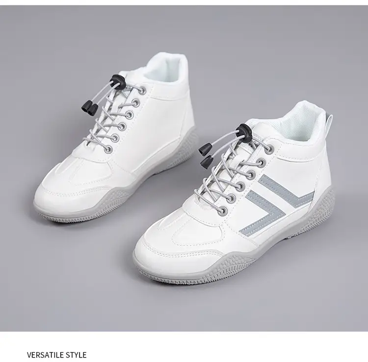 Women White Casual Sneakers with Blue Red Logo — feature 25
