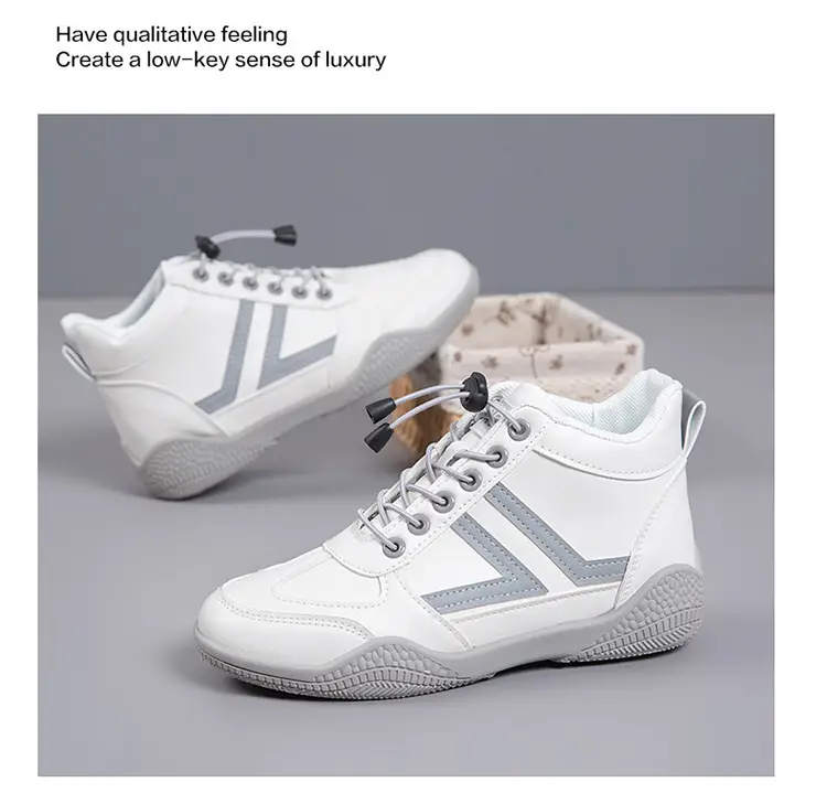 Women White Casual Sneakers with Blue Red Logo — feature 26