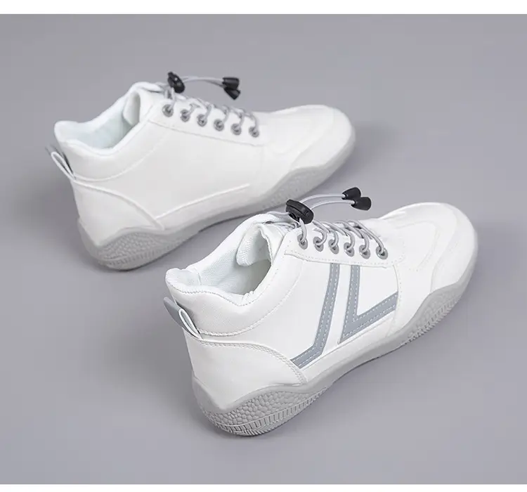 Women White Casual Sneakers with Blue Red Logo — feature 27
