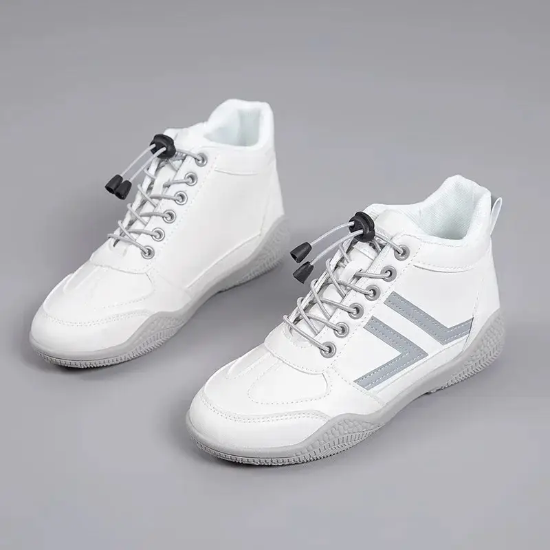 Women White Casual Sneakers with Blue Red Logo