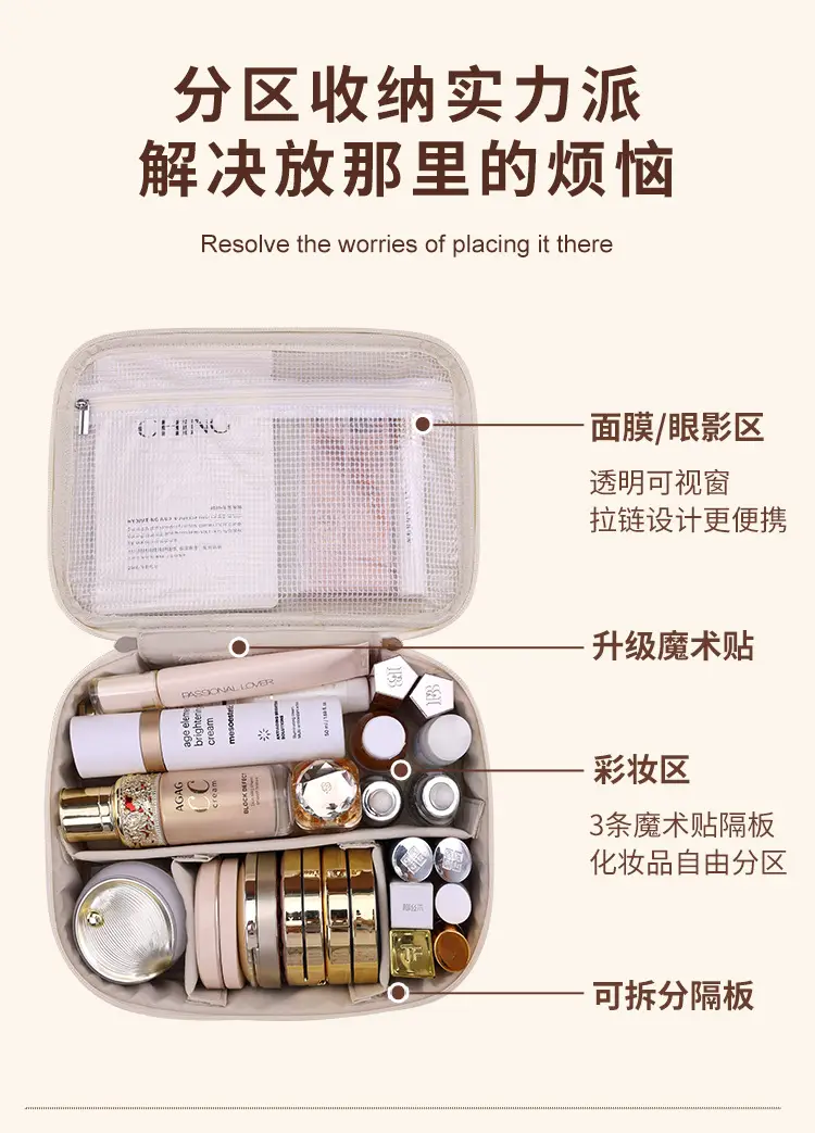 Split Cosmetic Brush & Beauty Kit Storage Bag — feature 4