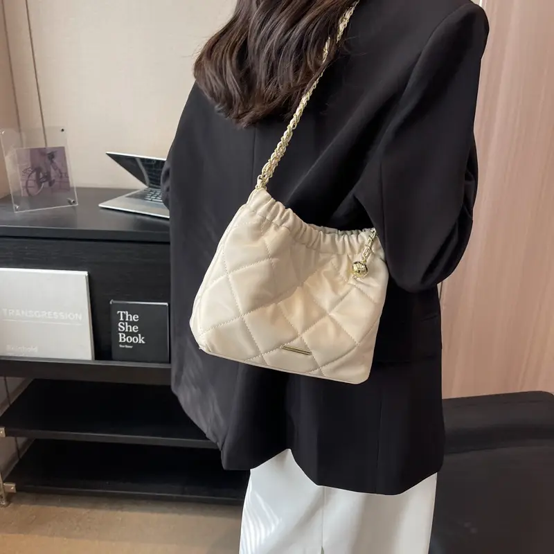 Women's Rhombic Chain Shoulder Bag 2024 Summer