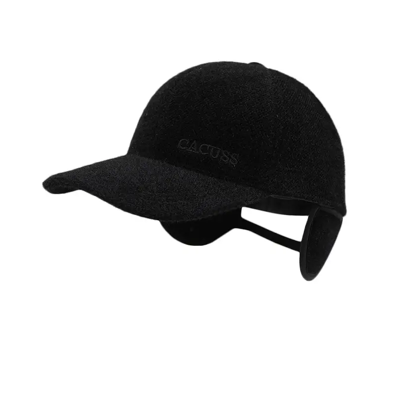 Men Winter Black Velvet Baseball Cap Warm Outdoor - Image 7