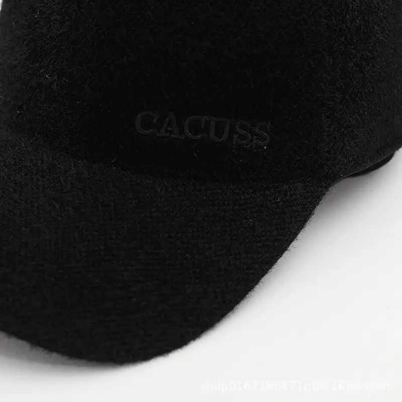 Men Winter Black Velvet Baseball Cap Warm Outdoor — feature 3