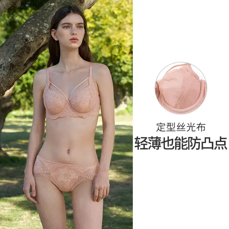 White Lace Full Cup Anti-Bump Bra for Women - Image 5