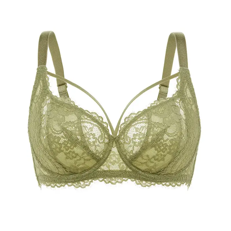 White Lace Full Cup Anti-Bump Bra for Women - Image 8
