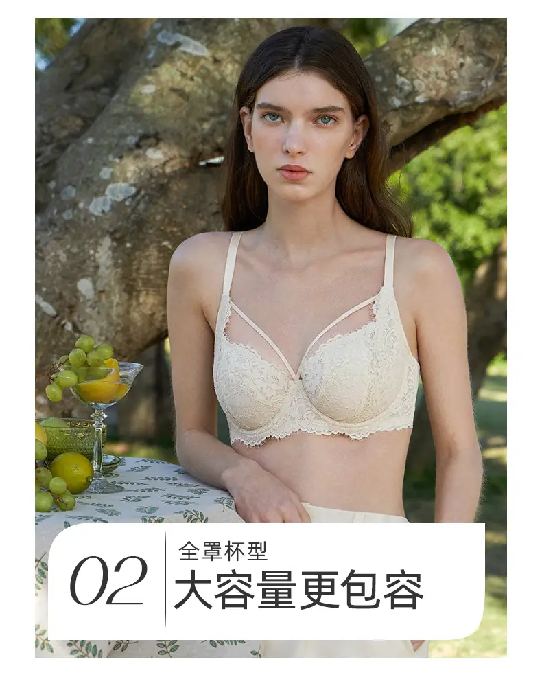 White Lace Full Cup Anti-Bump Bra for Women — feature 4