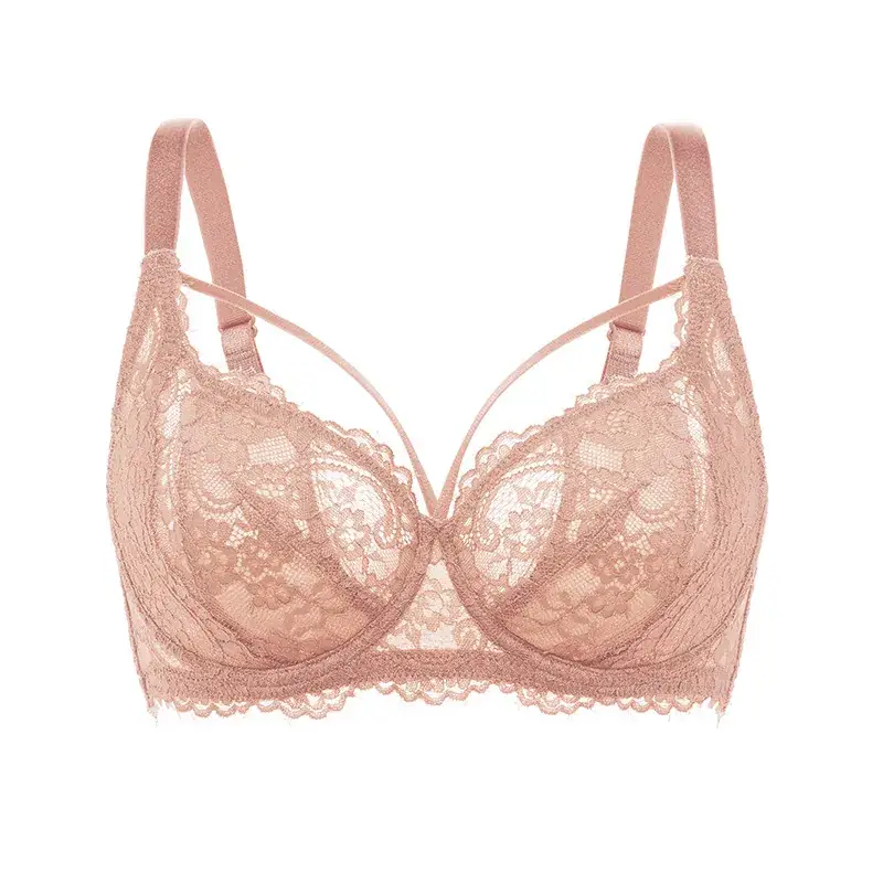White Lace Full Cup Anti-Bump Bra for Women - Image 3