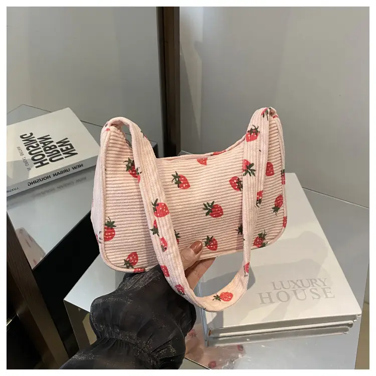 Japanese Style Strawberry Print Shoulder Bag for Girls — feature 13