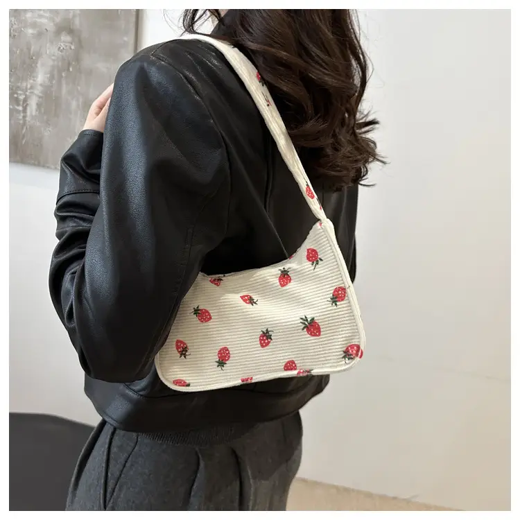 Japanese Style Strawberry Print Shoulder Bag for Girls — feature 17