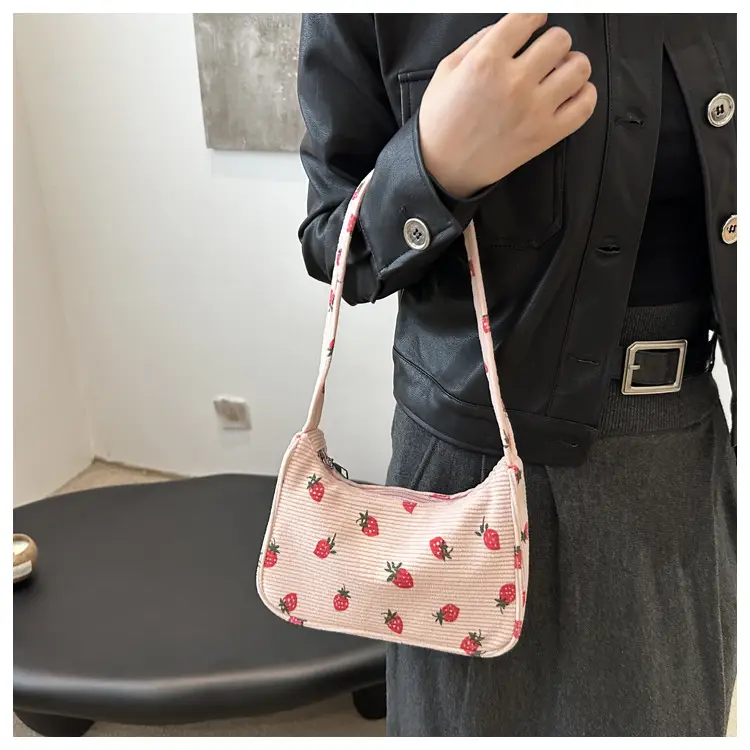 Japanese Style Strawberry Print Shoulder Bag for Girls — feature 19