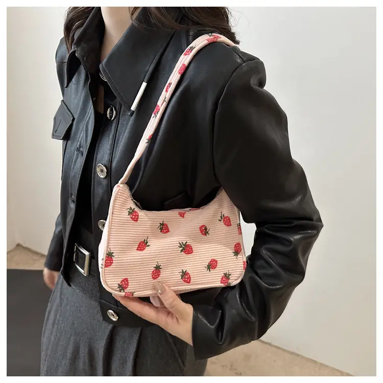 Japanese Style Strawberry Print Shoulder Bag for Girls — feature 24