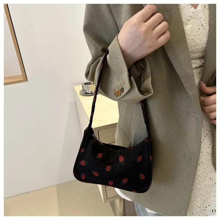 Japanese Style Strawberry Print Shoulder Bag for Girls — feature 30