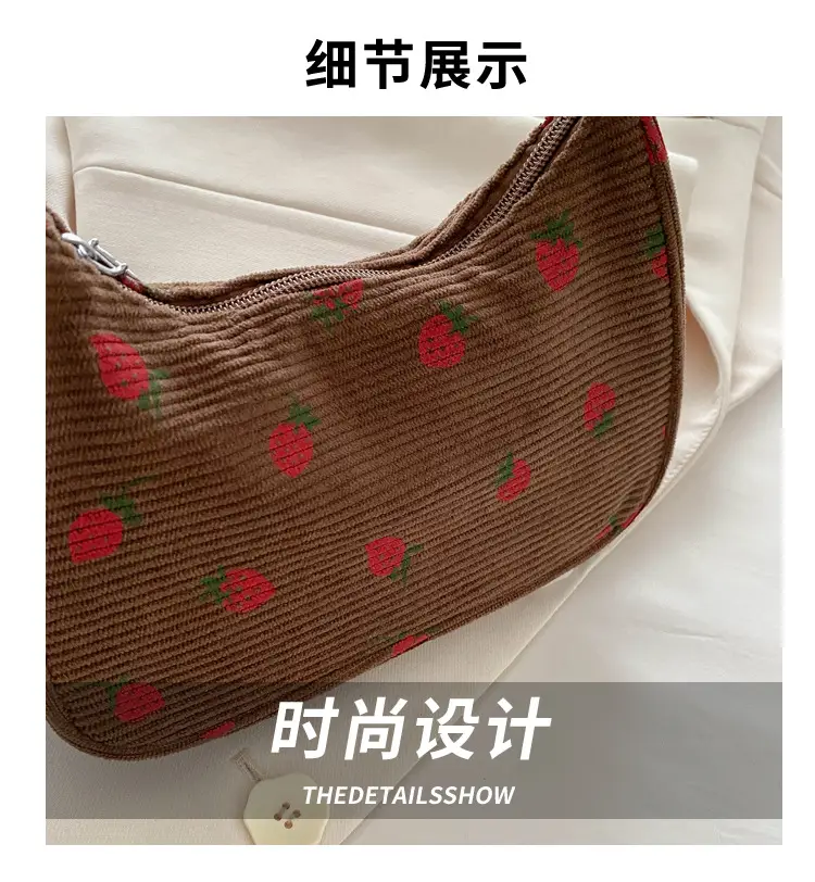 Japanese Style Strawberry Print Shoulder Bag for Girls — feature 4
