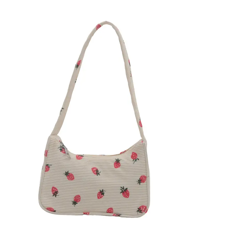 Japanese Style Strawberry Print Shoulder Bag for Girls