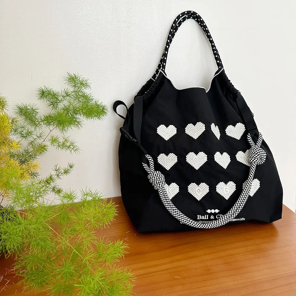 Japanese Embroidered Floral Shoulder Bag Black - Image 48