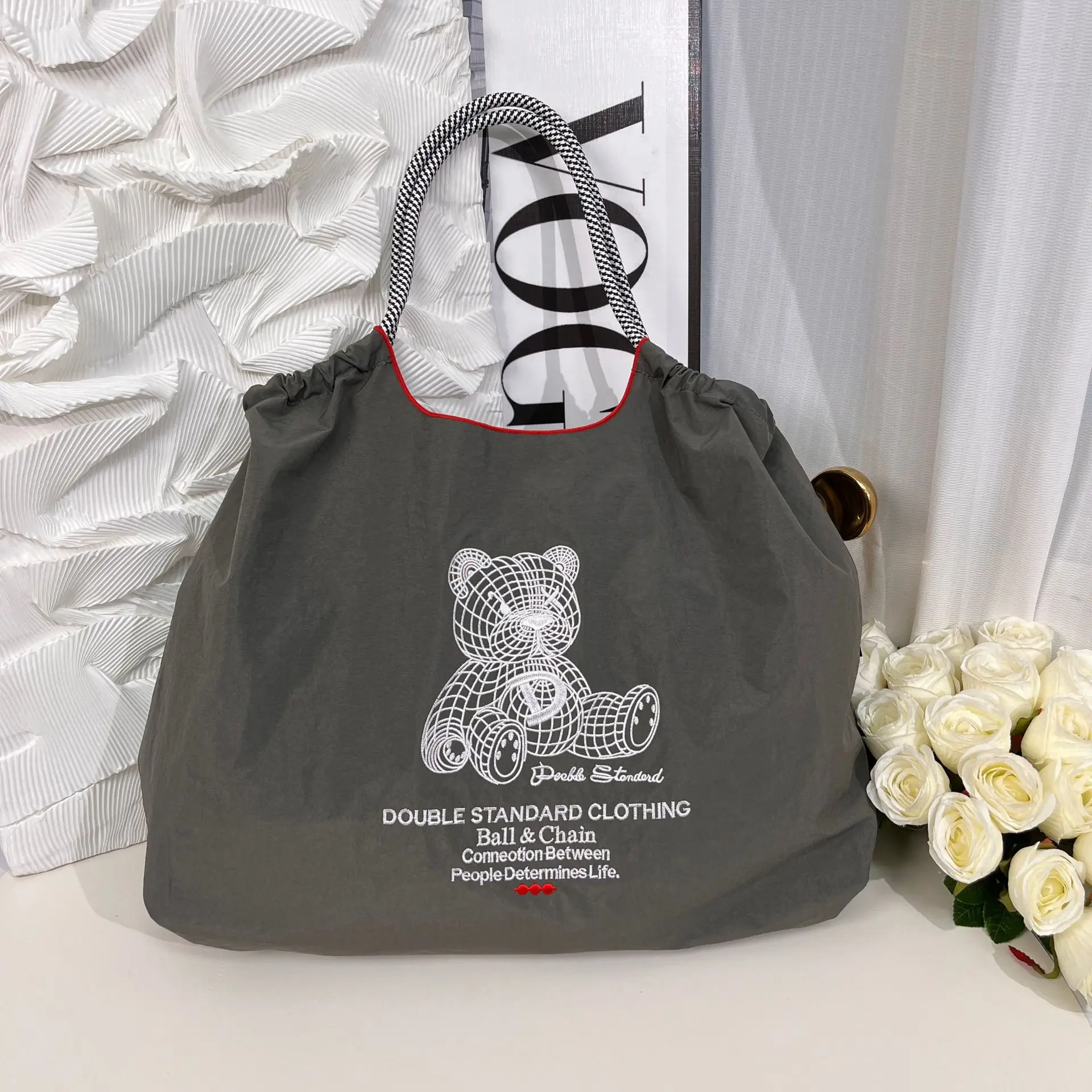 Japanese Embroidered Floral Shoulder Bag Black - Image 91