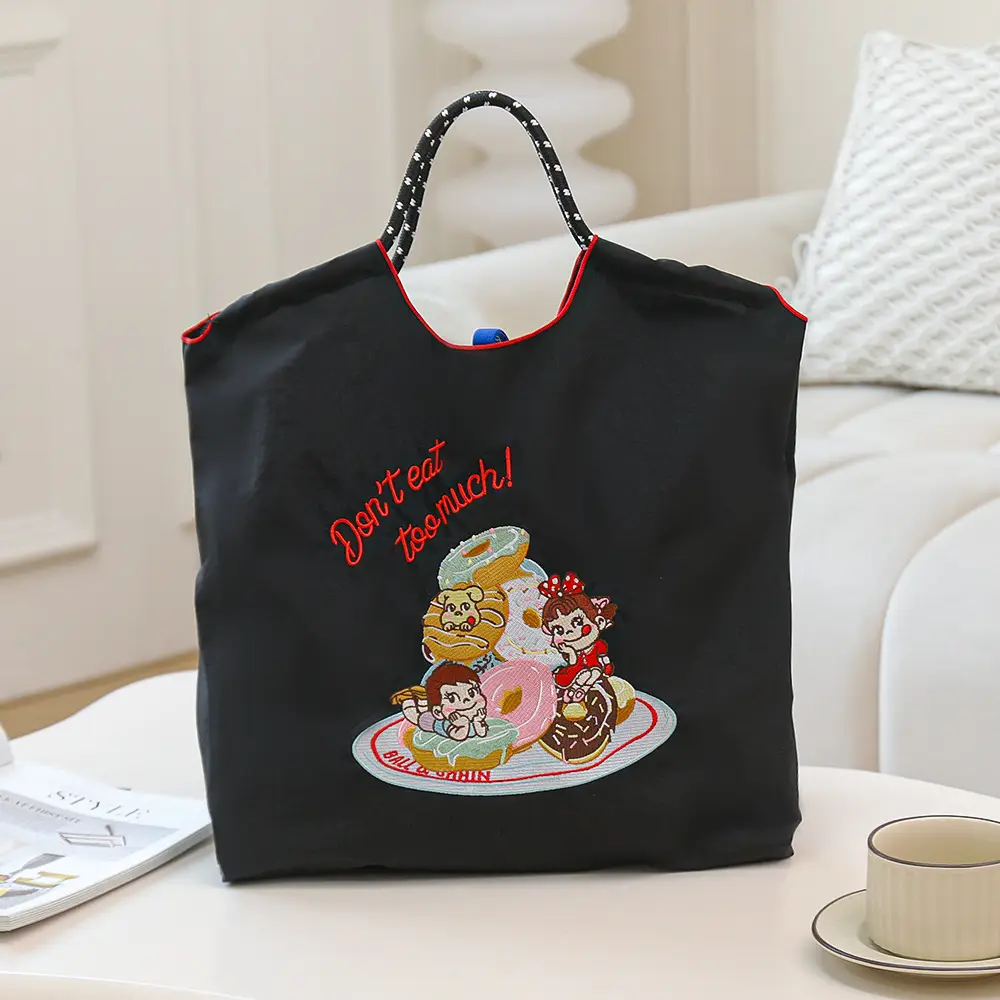 Japanese Embroidered Floral Shoulder Bag Black - Image 93