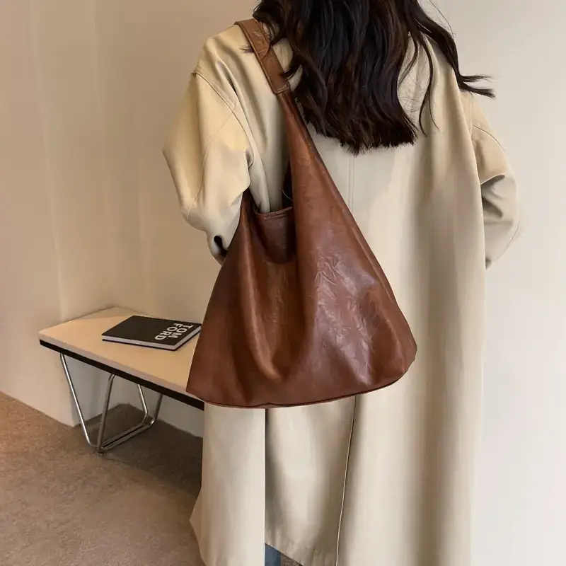 Women's New Autumn Winter Tote Bag Large Capacity Beige - Image 8