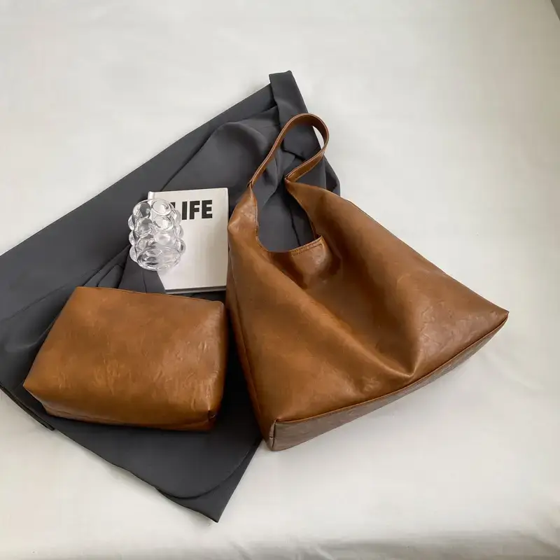 Women's New Autumn Winter Tote Bag Large Capacity Beige - Image 4