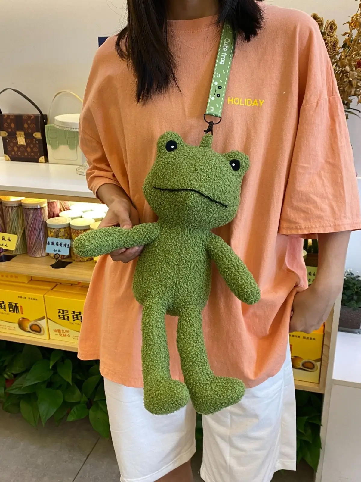 Green Frog Plush Messenger Bag for Boys - Image 5