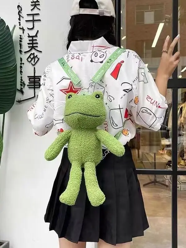 Green Frog Plush Messenger Bag for Boys - Image 7