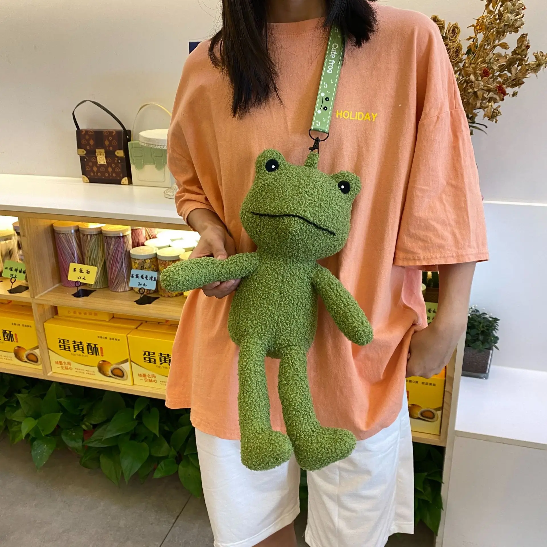 Green Frog Plush Messenger Bag for Boys — feature 28