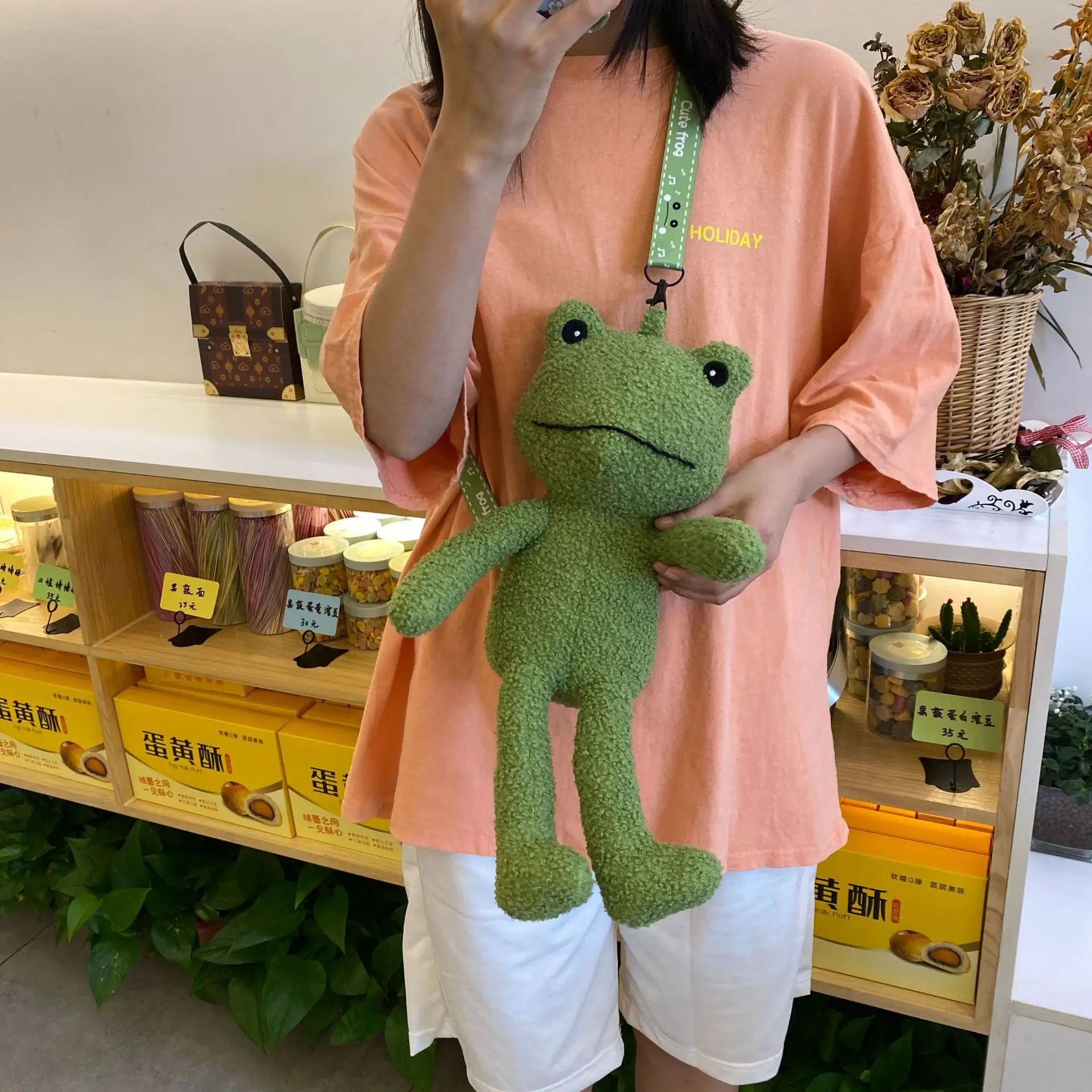Green Frog Plush Messenger Bag for Boys — feature 31