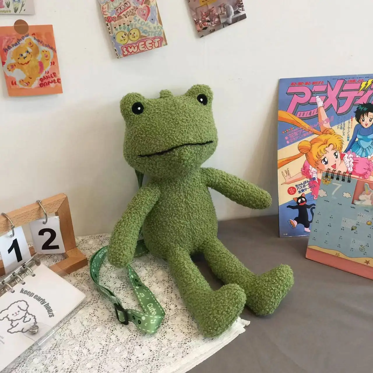 Green Frog Plush Messenger Bag for Boys — feature 34
