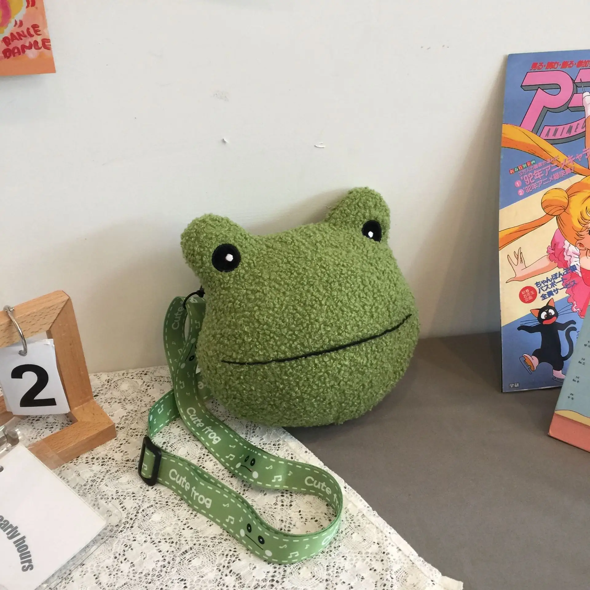 Green Frog Plush Messenger Bag for Boys — feature 35