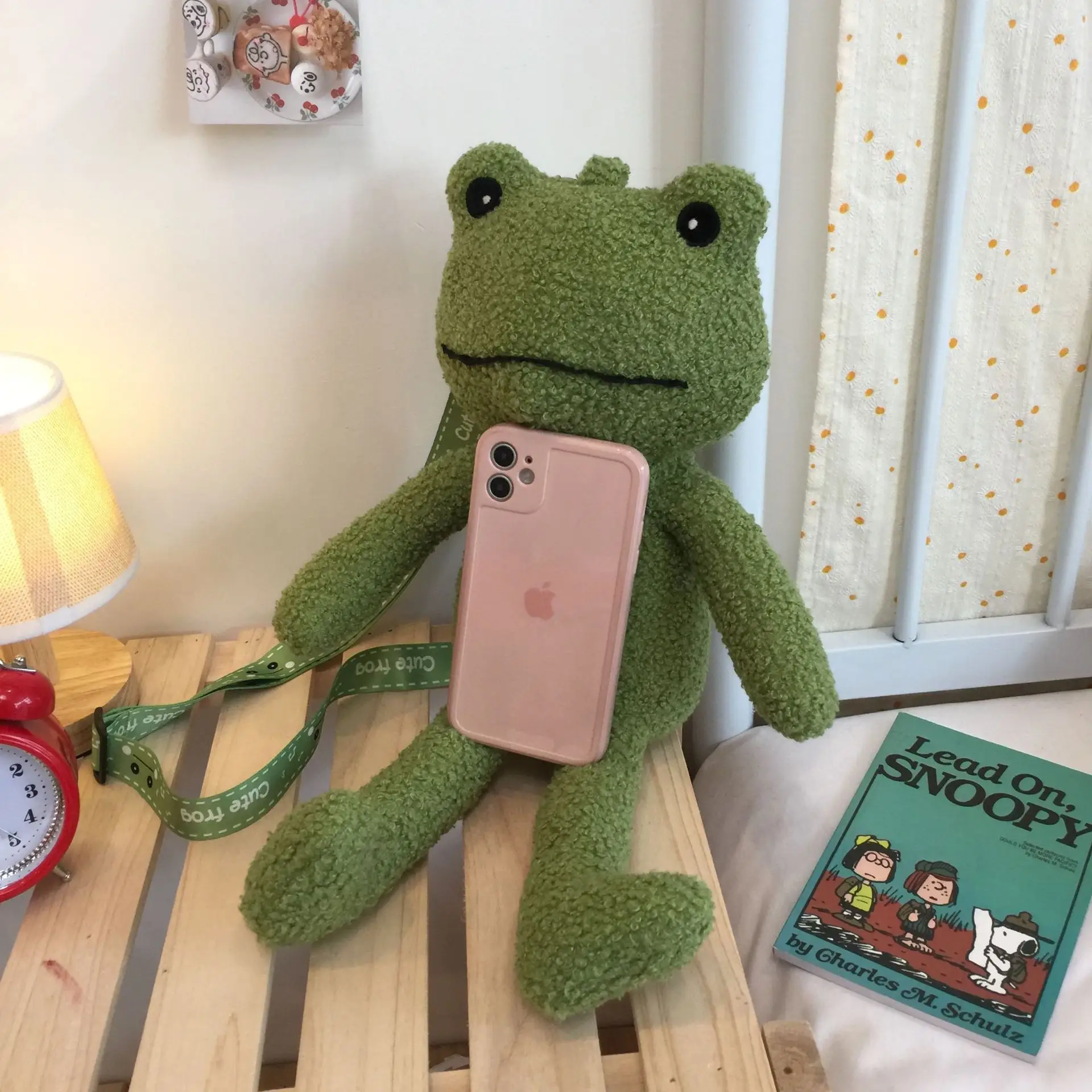 Green Frog Plush Messenger Bag for Boys — feature 43