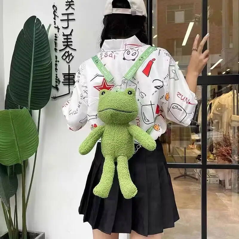 Green Frog Plush Messenger Bag for Boys - Image 2