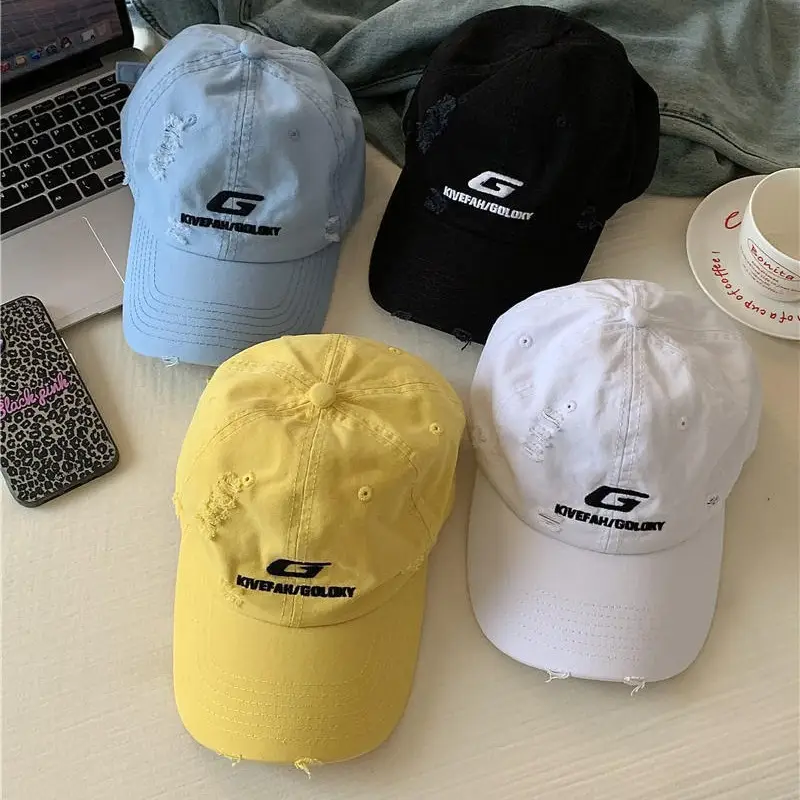 White Baseball Cap with Korean G Logo for Women - Image 10