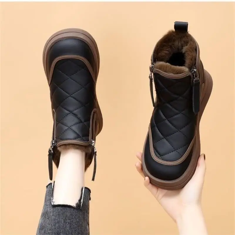 Women Fleece Lined Snow Boots Black Thick Winter - Image 4