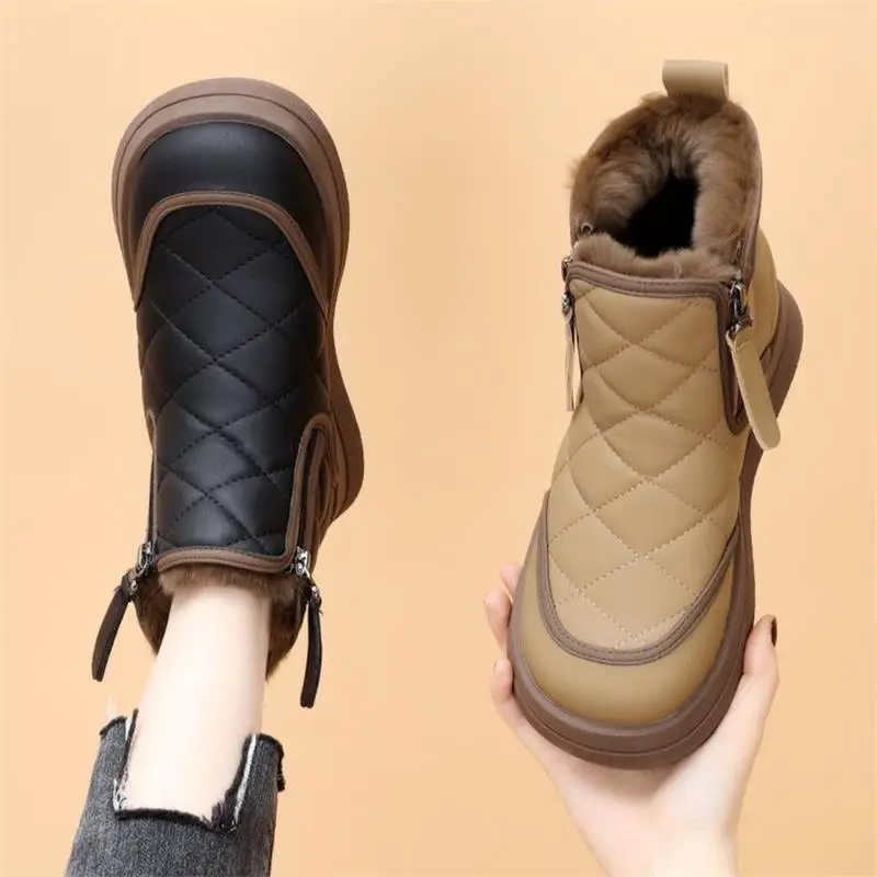 Women Fleece Lined Snow Boots Black Thick Winter - Image 6