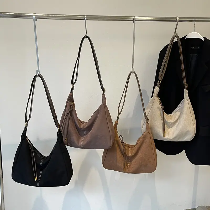 Women's Crossbody Bag Beige Brown Leather Shoulder Bag - Image 8