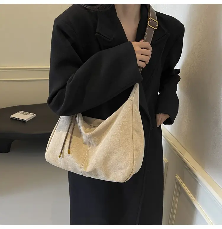 Women's Crossbody Bag Beige Brown Leather Shoulder Bag — feature 14