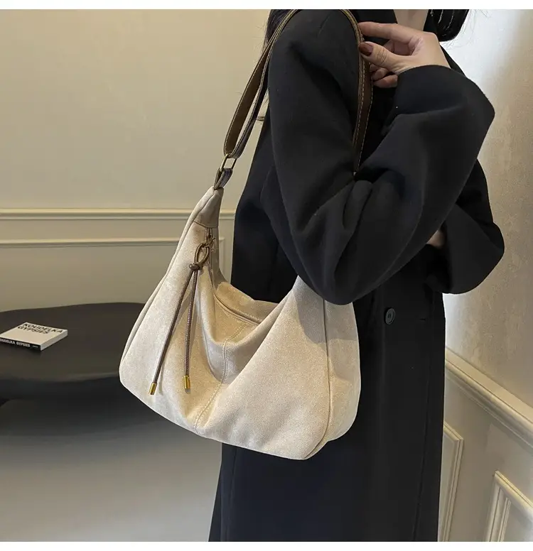 Women's Crossbody Bag Beige Brown Leather Shoulder Bag — feature 16
