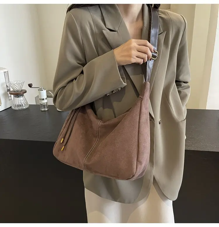 Women's Crossbody Bag Beige Brown Leather Shoulder Bag — feature 25