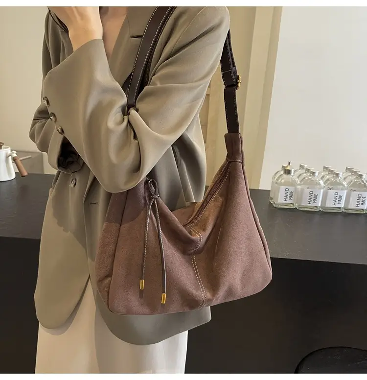 Women's Crossbody Bag Beige Brown Leather Shoulder Bag — feature 28