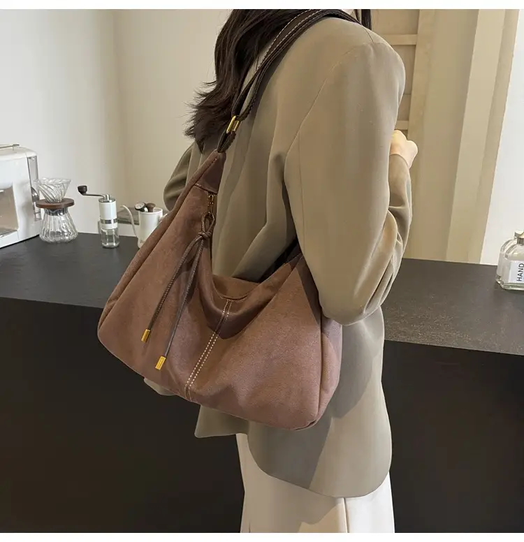 Women's Crossbody Bag Beige Brown Leather Shoulder Bag — feature 29