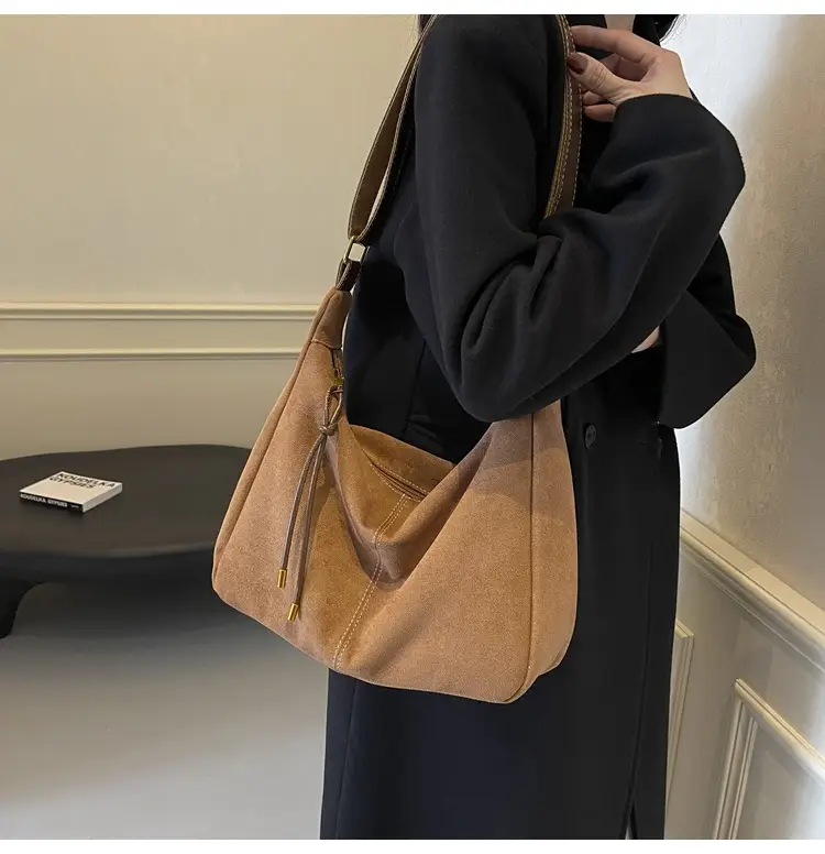 Women's Crossbody Bag Beige Brown Leather Shoulder Bag — feature 33