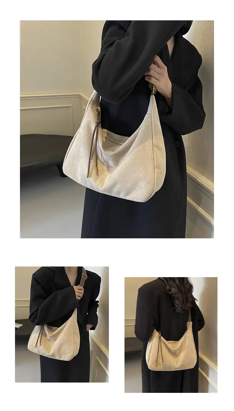 Women's Crossbody Bag Beige Brown Leather Shoulder Bag — feature 9
