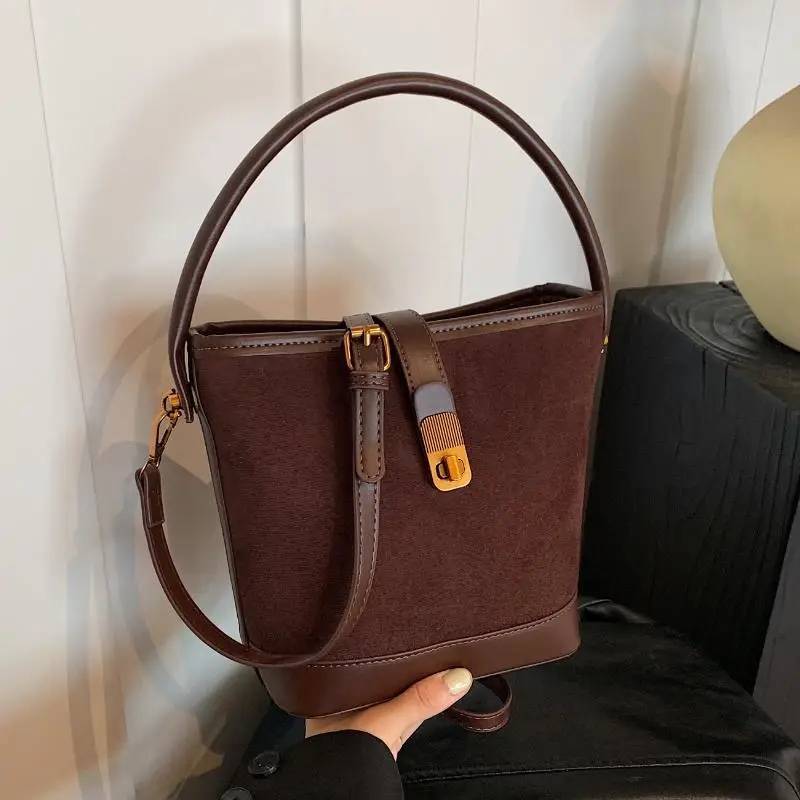 Vintage Frosted Women's Shoulder Bag Brown 2024 - Image 9