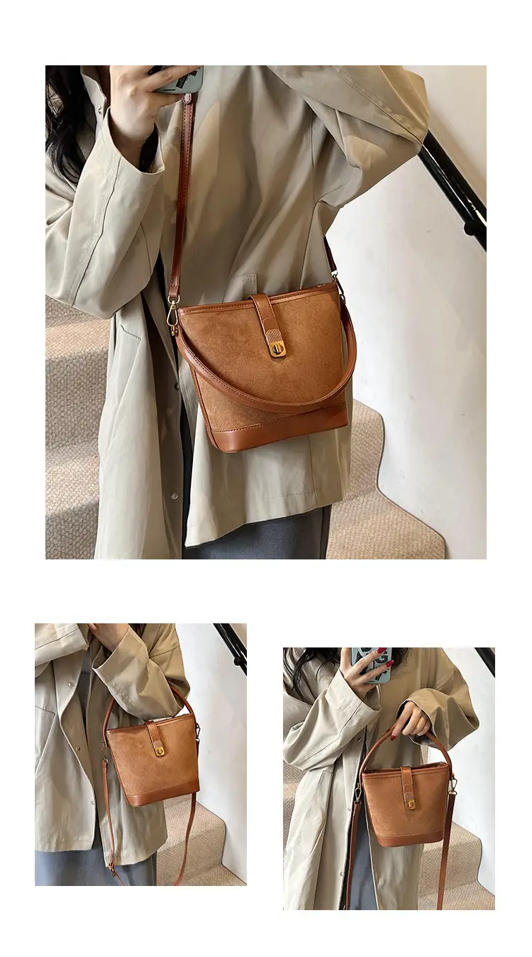Vintage Frosted Women's Shoulder Bag Brown 2024 — feature 8