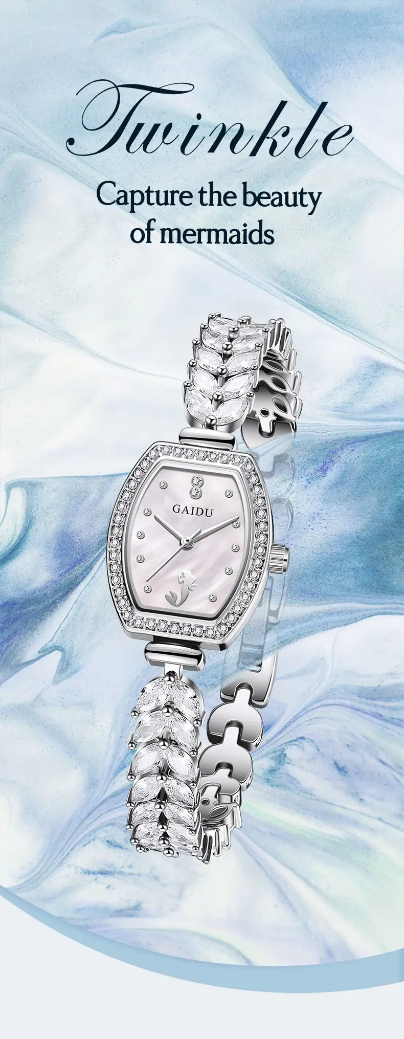 Women's Mermaid Strap Watch with Full Diamond Bracelet — feature 14