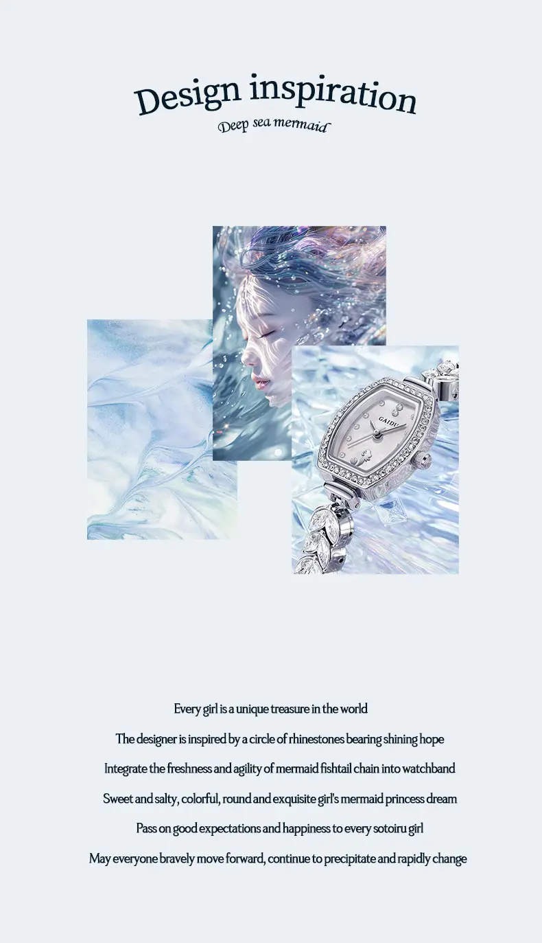 Women's Mermaid Strap Watch with Full Diamond Bracelet — feature 15