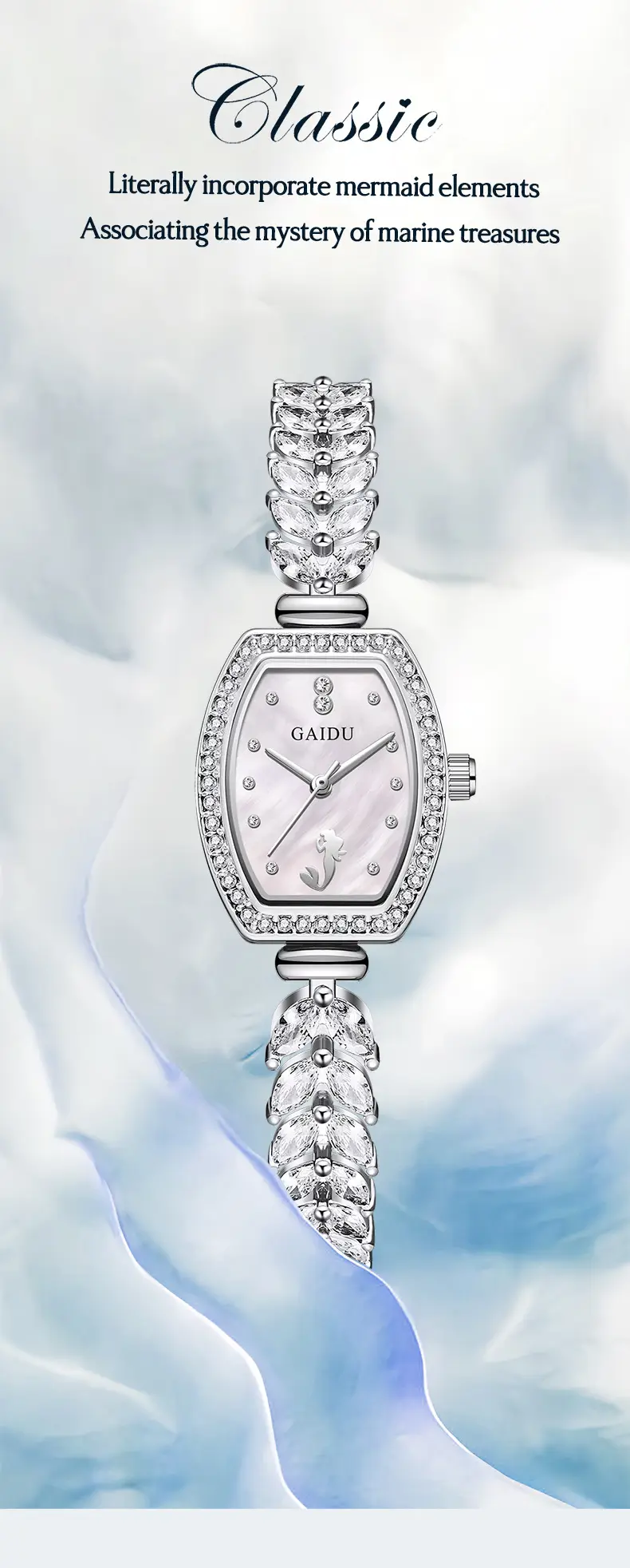 Women's Mermaid Strap Watch with Full Diamond Bracelet — feature 17