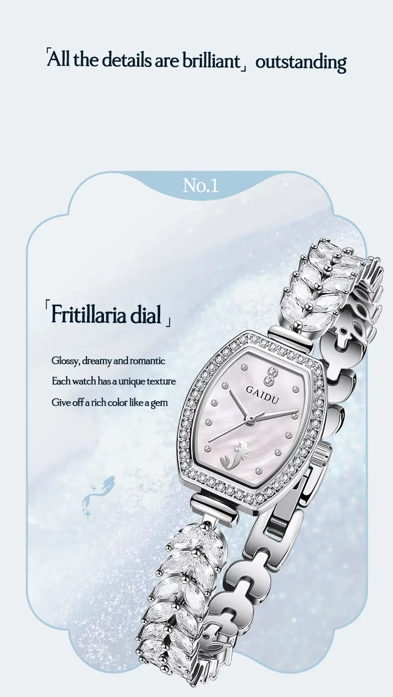 Women's Mermaid Strap Watch with Full Diamond Bracelet — feature 20